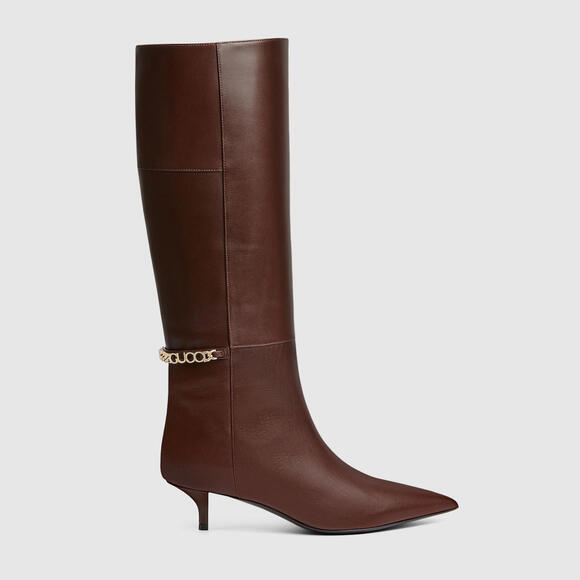 Gucci Signoria Leather Knee Boots - Picture 1 of 4